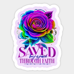 SAVED THROUGH FAITH Sticker